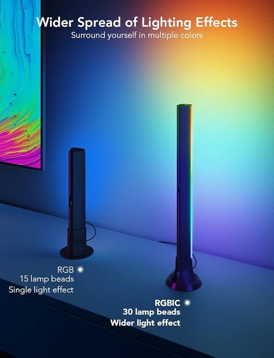 Govee RGBIC TV Light Bars świetlne słupki LED, Wi-Fi, s