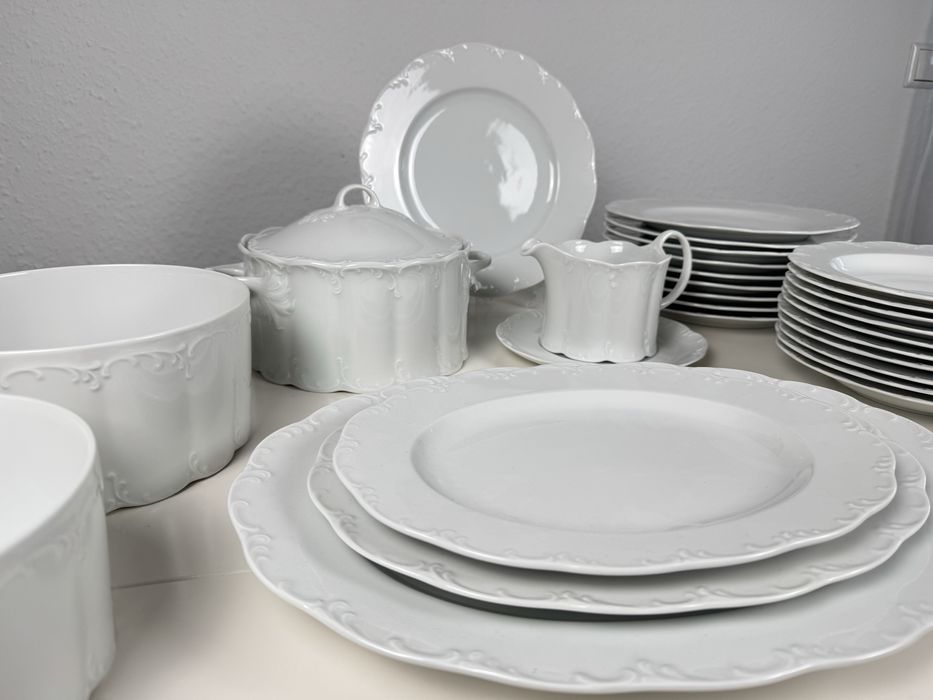 Serwis obiadowy Rosenthal Monbijou na 12 osób Biały