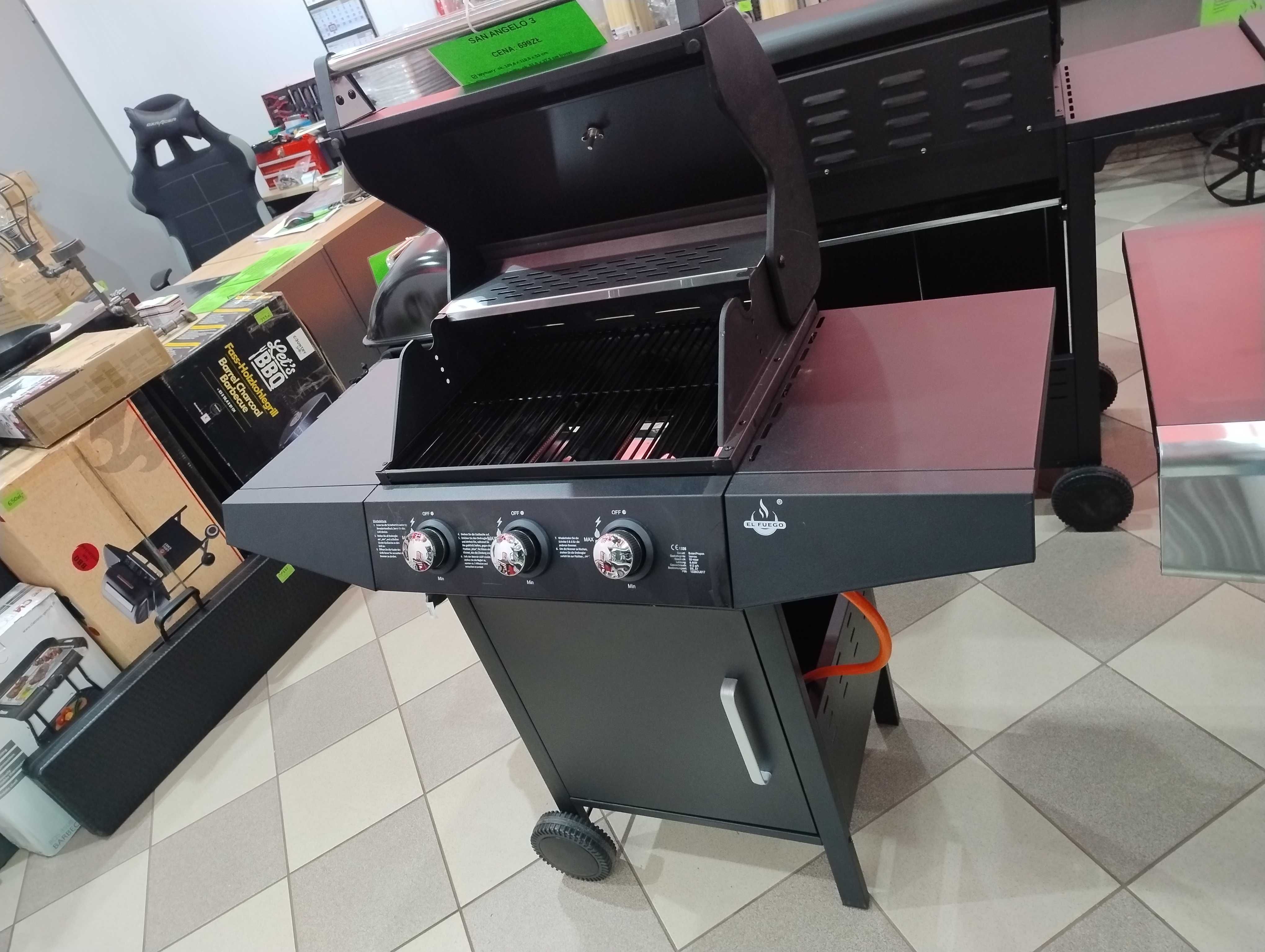 Grill Gazowy EL FUEGO SAN ANGELO 3P 8.4kW z reduktorem NOWY !