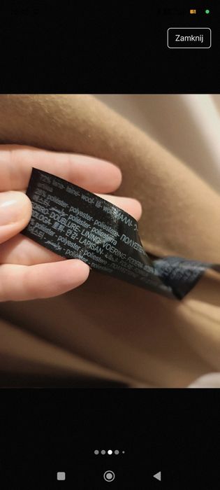 Wełniany płaszcz Massimo Dutti