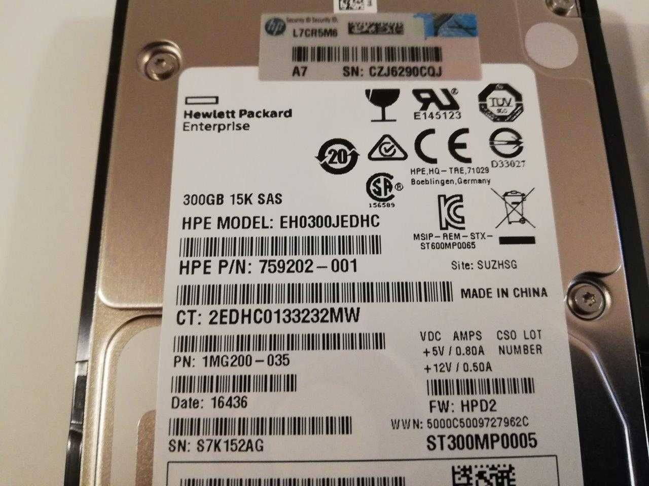 Lote de 2 discos HPE SAS 2.5'' de 15k 300 GB para Servidor HP G8 e G9