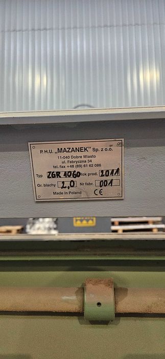 Zaginarka ręczna do blachy ZGR1060 /2