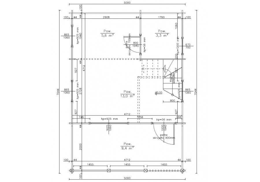 Drewniany domek letniskowy z poddaszem bez pozwolenia 5x7m