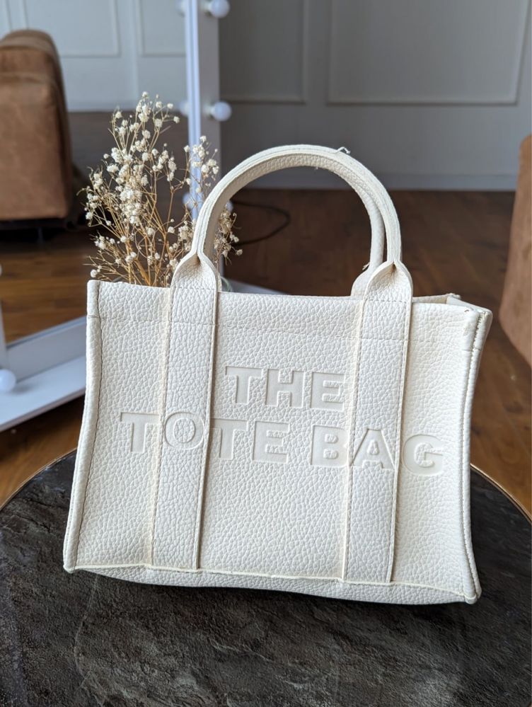 Хит продажу! Нова жіноча сумка шопер біла. Женская сумка мини молочная