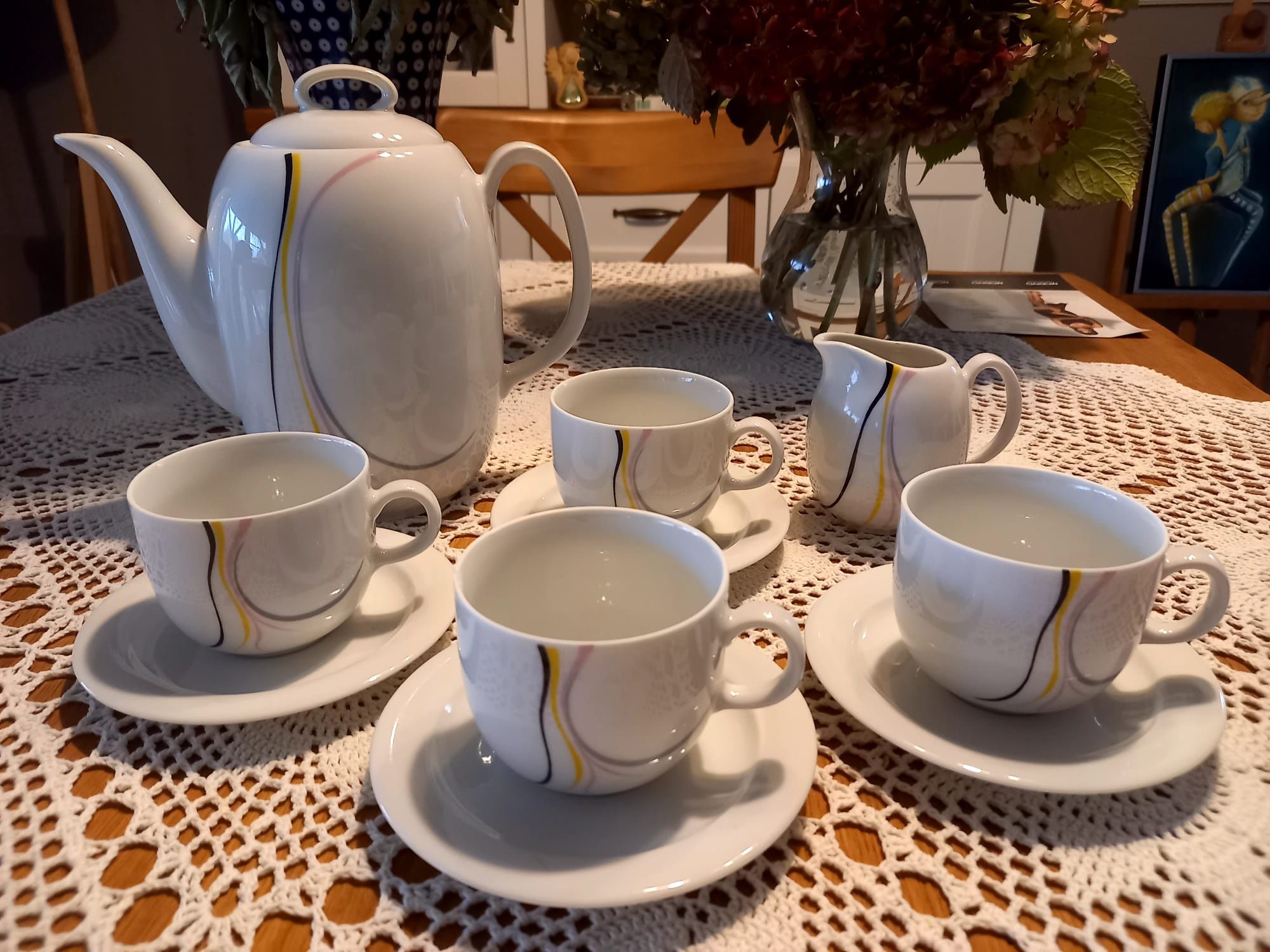 Porcelana Wałbrzych filiżanki dzbanek