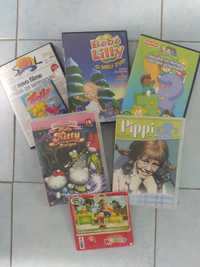 6 DVDs: Pippi, Bebé Lilly, Hello Kitty, Little People, Trolls e Noddy
