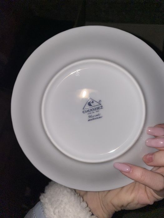 Serwis Kawowy CHODZIEŻ Porcelana IWONA zlota linia 27 elementów 12os