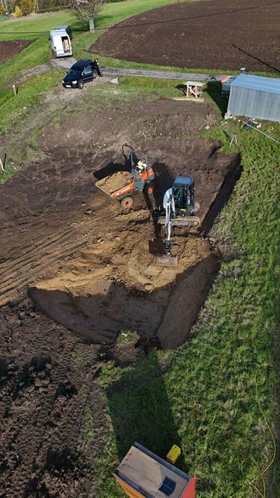 Roboty ziemne Wykopy Niwelacja Utwardzenie terenu koparka minikoparka