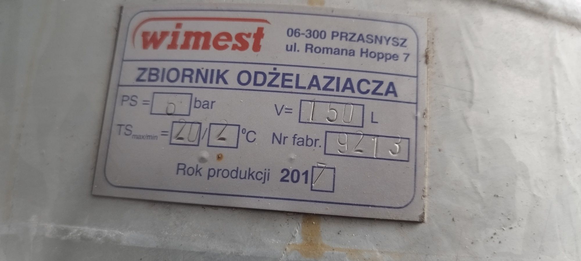 Zbiornik ocynkowany ciśnieniowy 150l hydrofor odzelazniacz