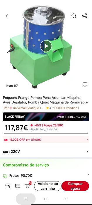 Depenadeira quase sem uso