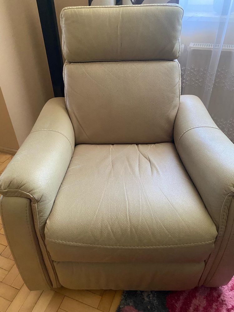 Zestaw wypoczynkowy CHEERS kanapa + 2 fotele, funkcja relax, beżowy