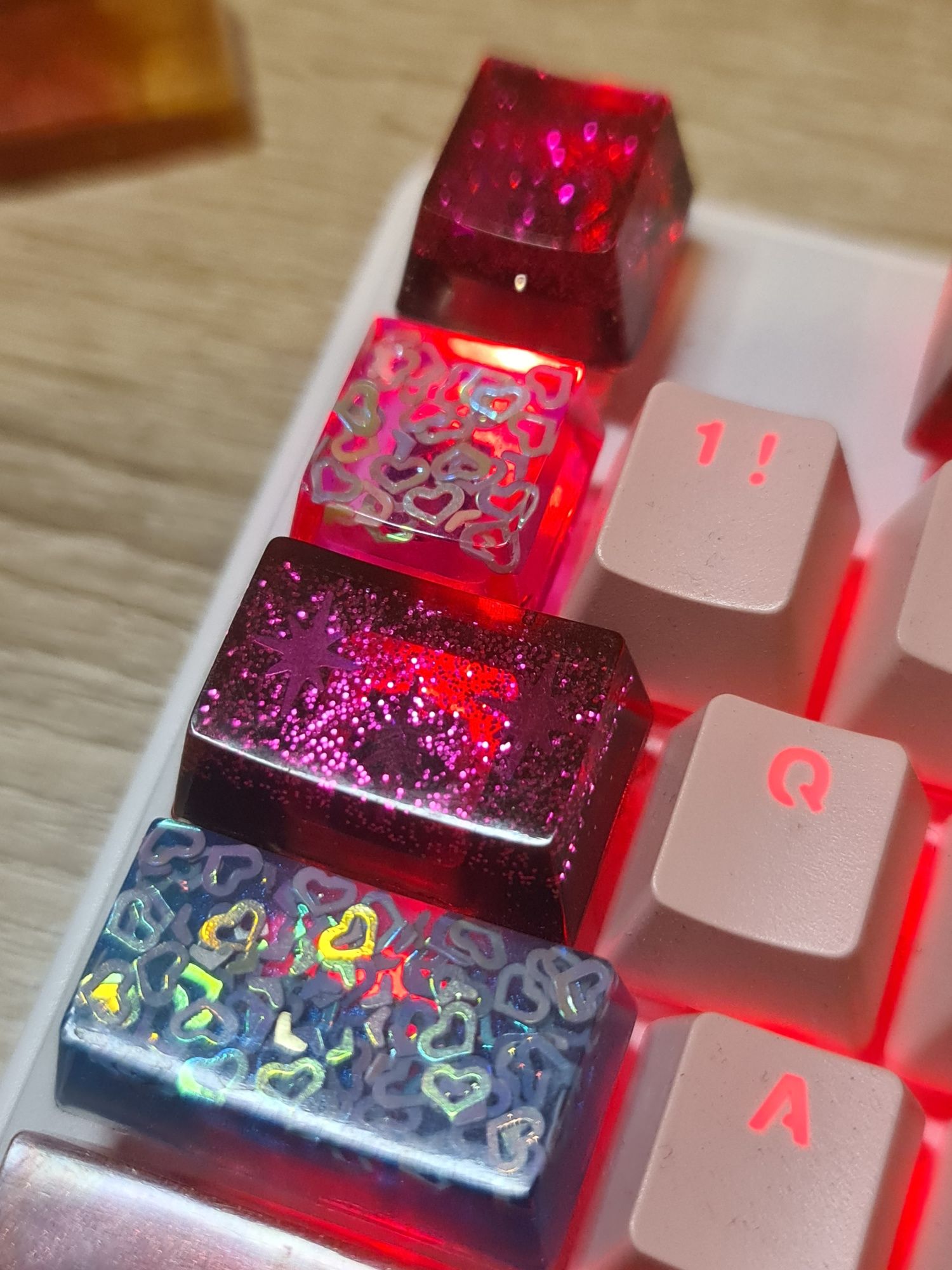 2 klawisze do klawiatury mechanicznej różowo-czarne/keycapy
