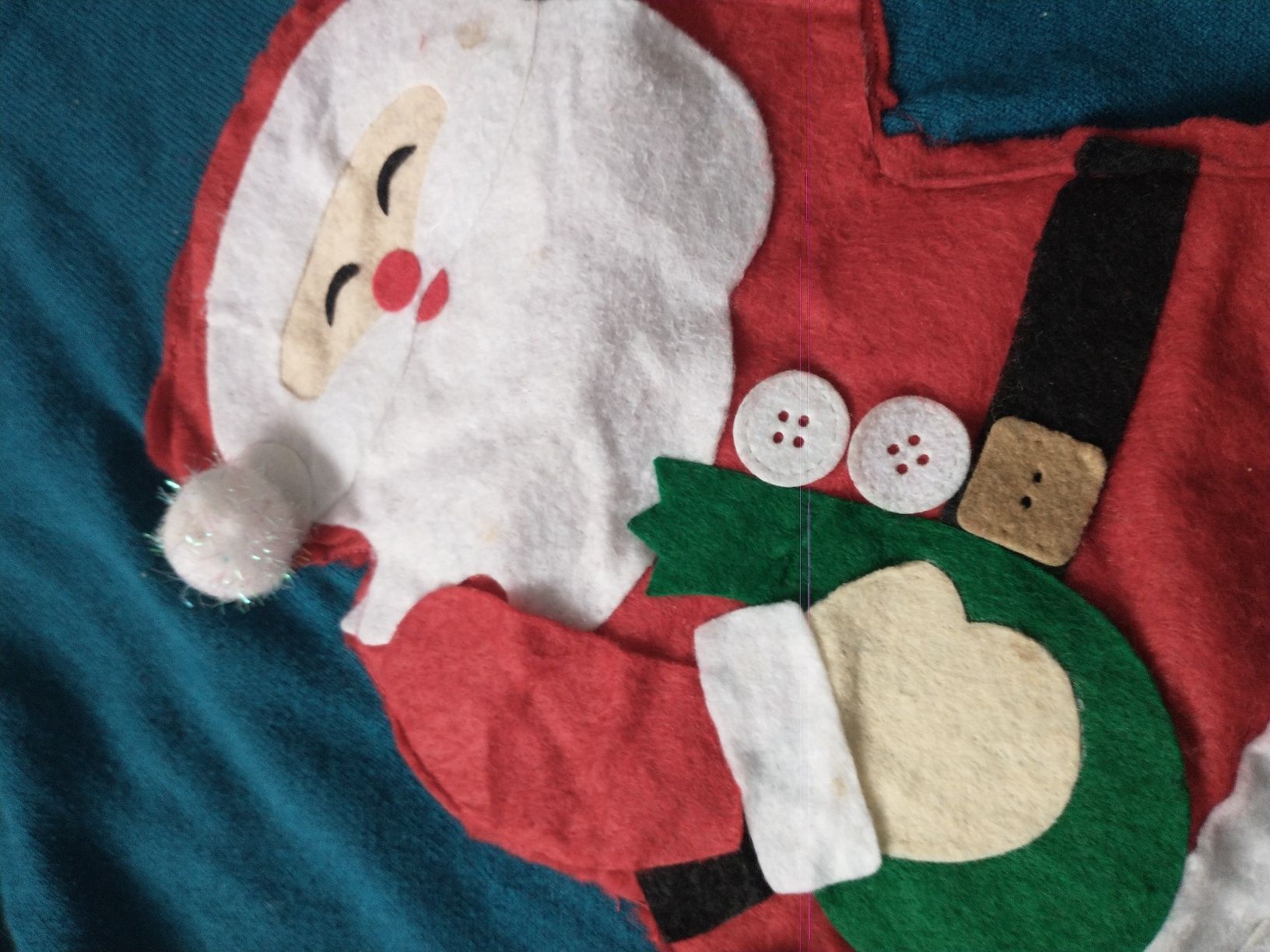 Bawełniany kaszmirowy sweterek bluzka święta Mikołaj