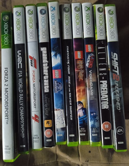 Zestaw 10 gier xbox 360 nfs lego forza