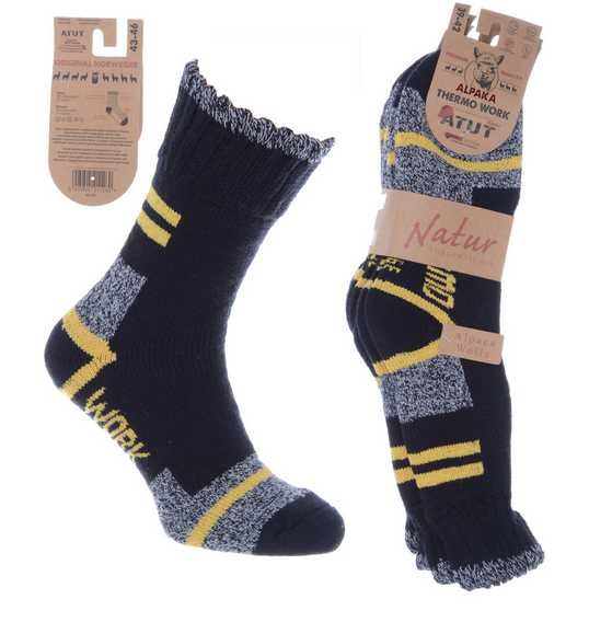 Ciepłe skarpety Wełniane ALPAKA skarpetki TERMO WORK BHP 43-46 prezent