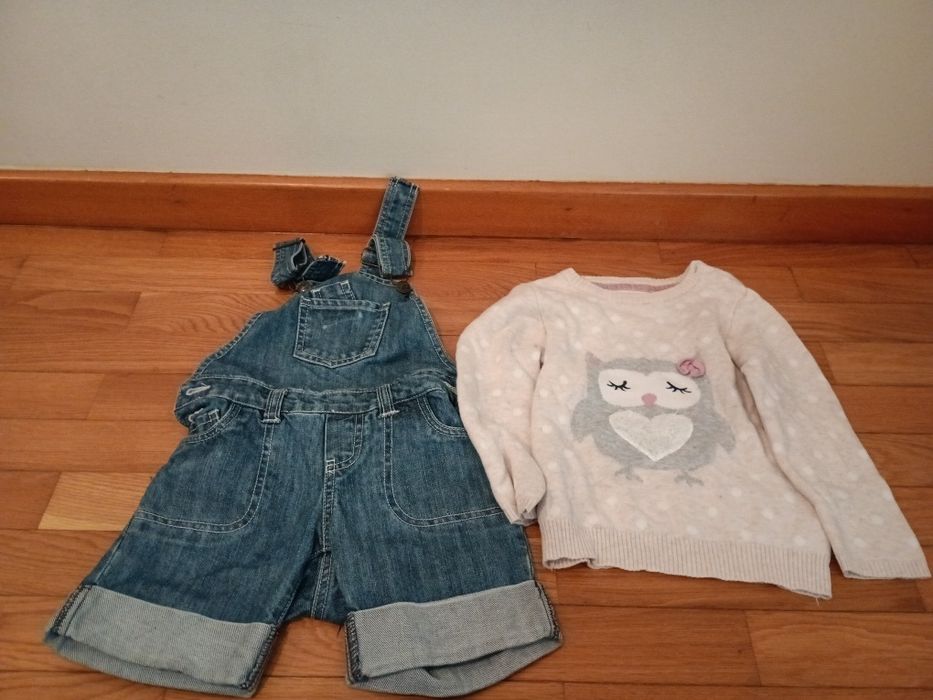Lote de 8 peças de roupa menina 2-3 anos de inverno