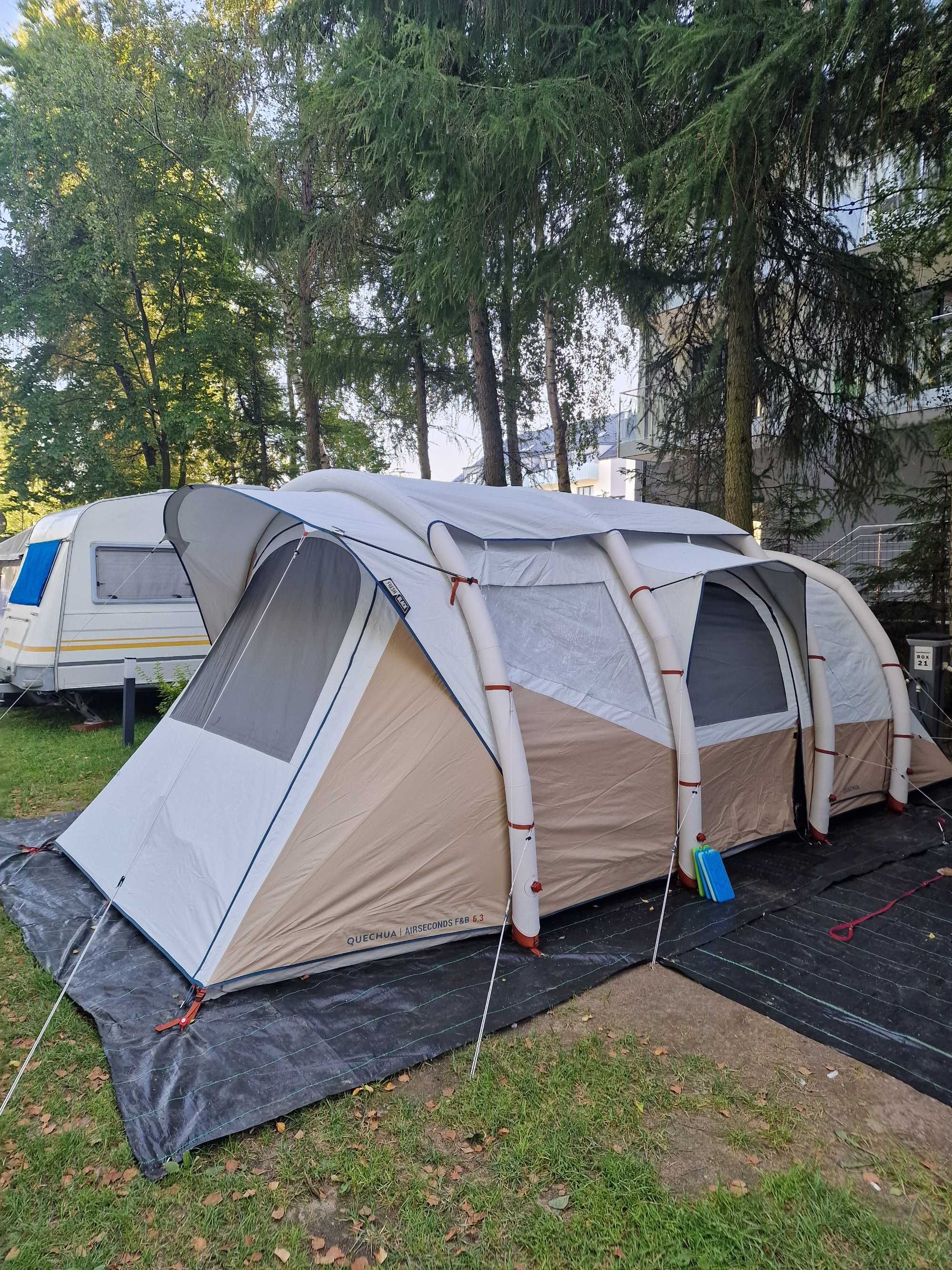 Namiot kempingowy quechua air second 6.3 + dodatki