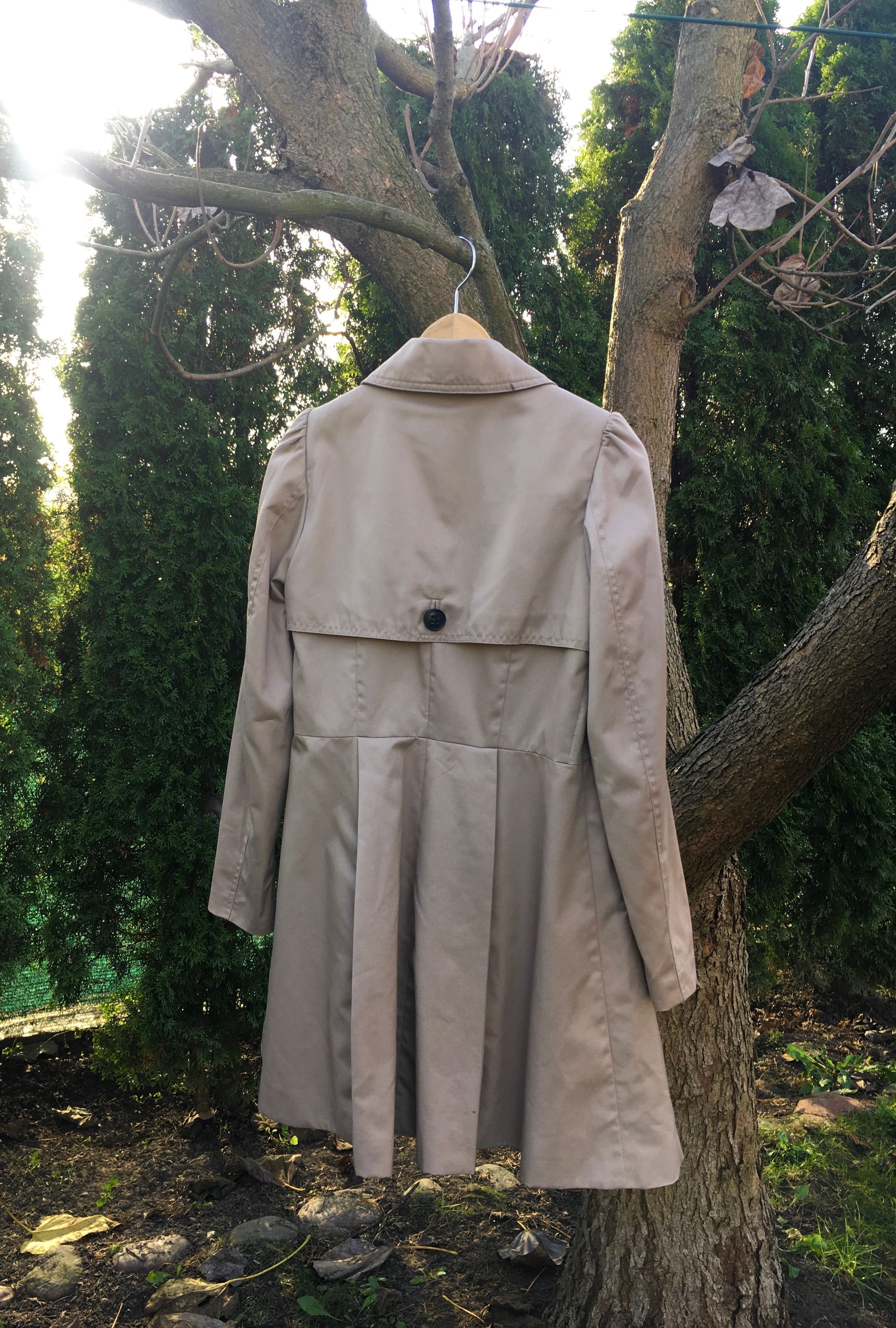Prochowiec/trench/coat beż/beżowy/taupe/nude/beige H&M 34/36/38 XS/S/M