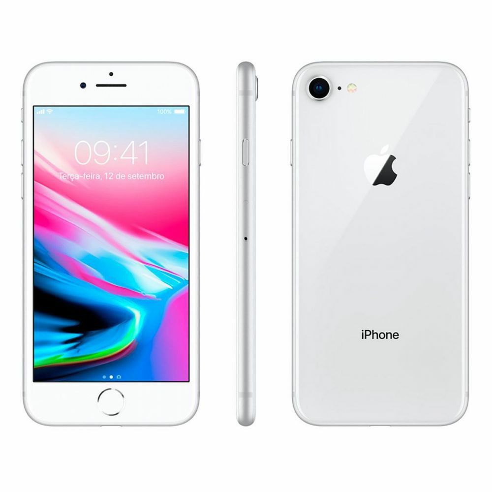 IPhone 8 branco + capa transparente