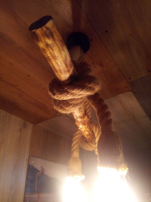 Lampa wisząca sznur, retro, vintage+2xEDISON ST- zestaw okazja!