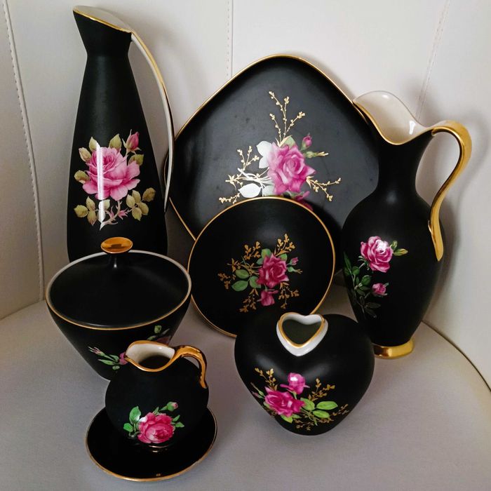 **filiżanka TRIO czarna porcelana Arzberg vs. R.Wächter 1960_1969