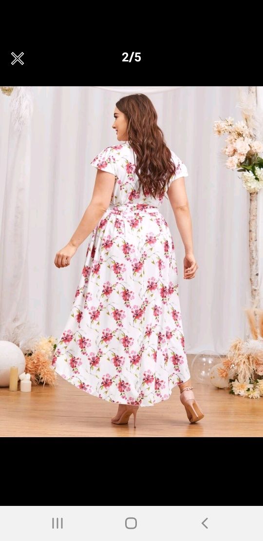 Piękna sukienka w kwiaty shein 2XL