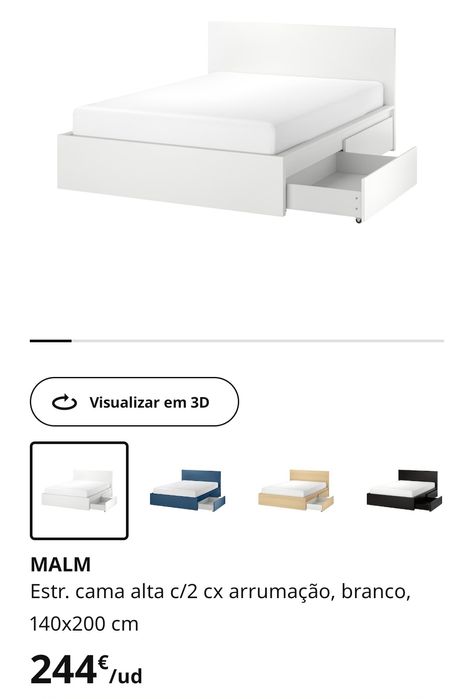 Cama Malm sem cabeceira com/sem colchão