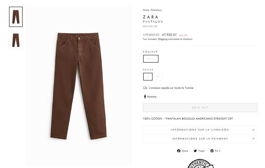 Джинсовые брюки ZARA Denim мужские (талия 44см)