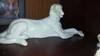 Porcelanowy pies chart WAŁBRZYCH figurka porcelana z PRL 1