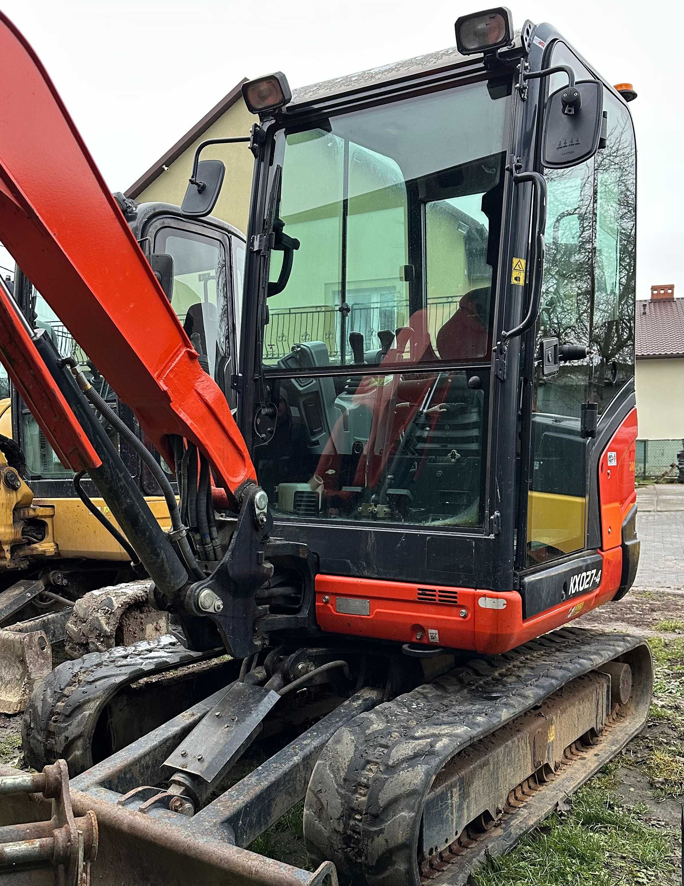 WYNAJEM - Minikoparka 3 tony KUBOTA KX027-4 jak Wacker, Bobcat, Cat