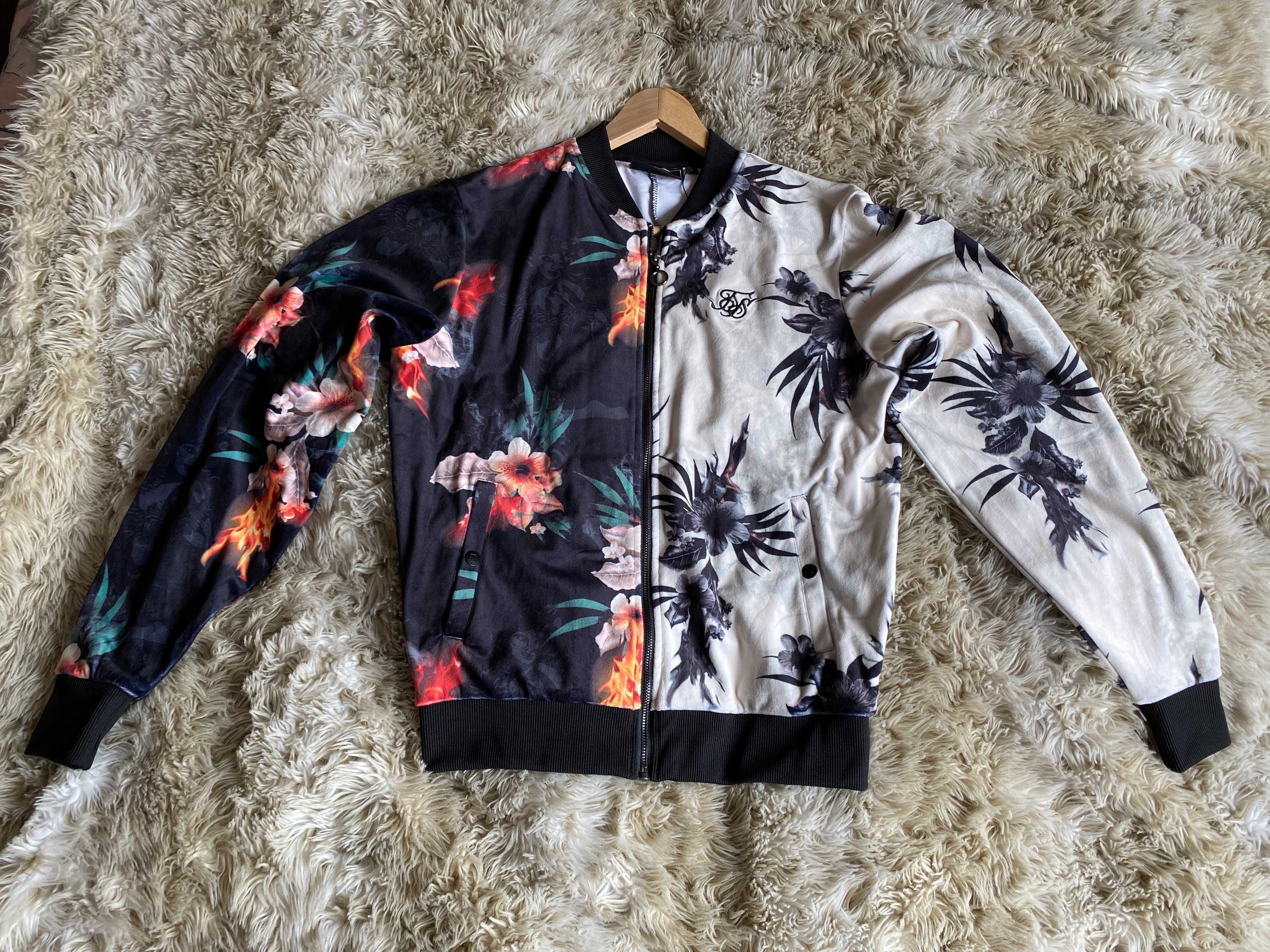 Piękna bluza bomberka w kwiaty Siksilk M/L / NOWA