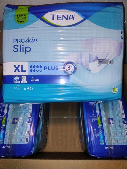 Pieluchy (90 sztuk) na rzepy TENA ProSkin Slip PLUS rozmiar XL