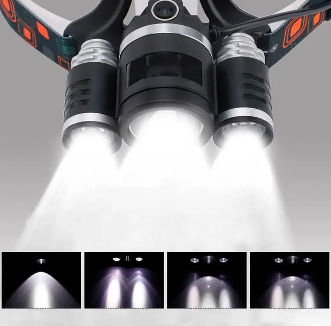 Фонарь X-Balog Rj-3000 T6 | Налобный фонарь на 3 LED лампы