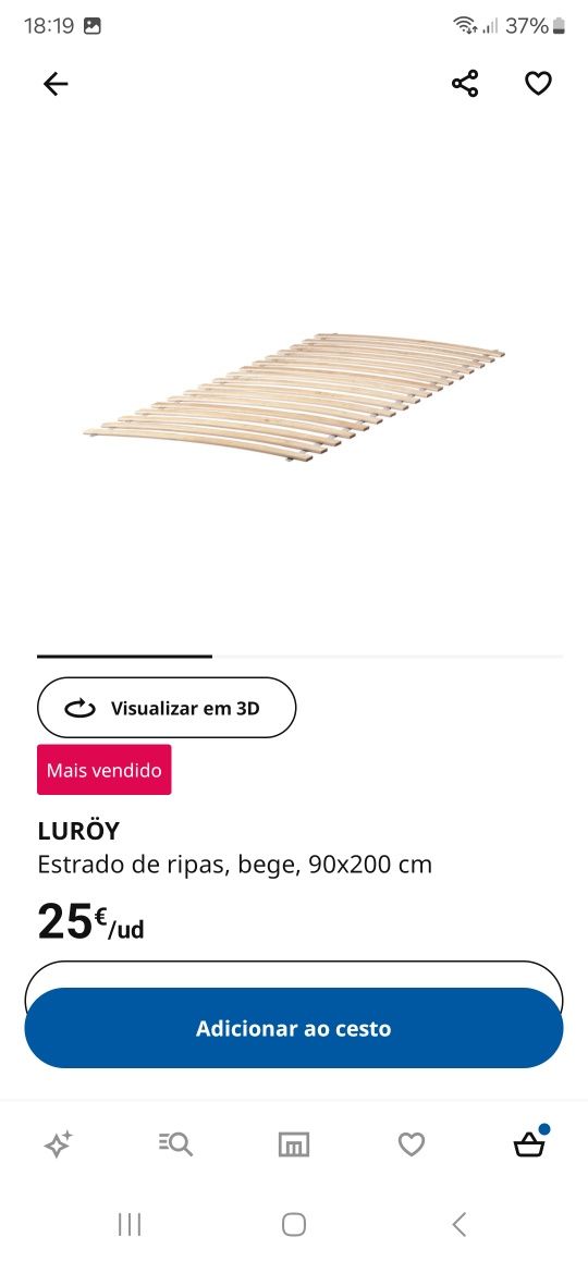 Cama solteiro com colchão ikea