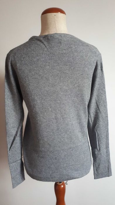 Massimo Dutti - oryginalny damski szary sweter XL wełna jedwab