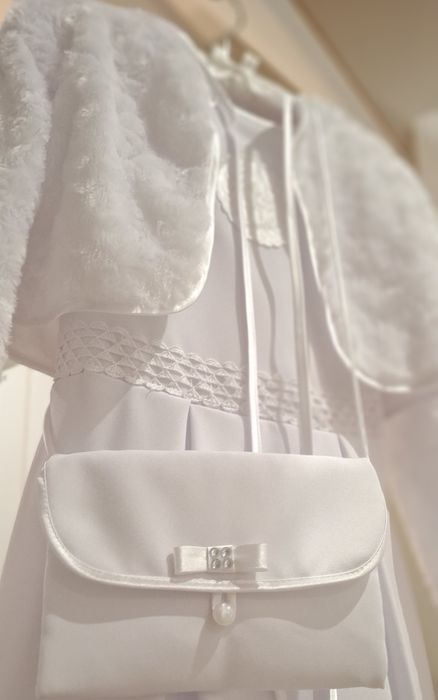 *Impressja* cudna sukienka alba komunijna bolerko torebka halka R.140