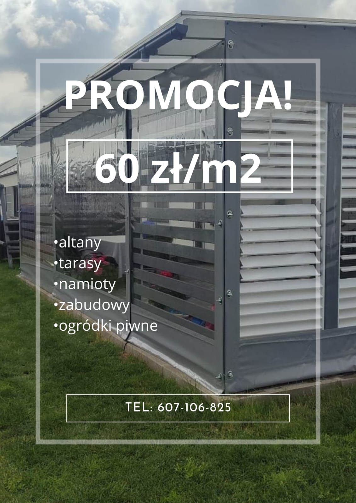 PROMOCJA PLANDEKI na wymiar osłony tarasowe wiaty ogródki piwne altany