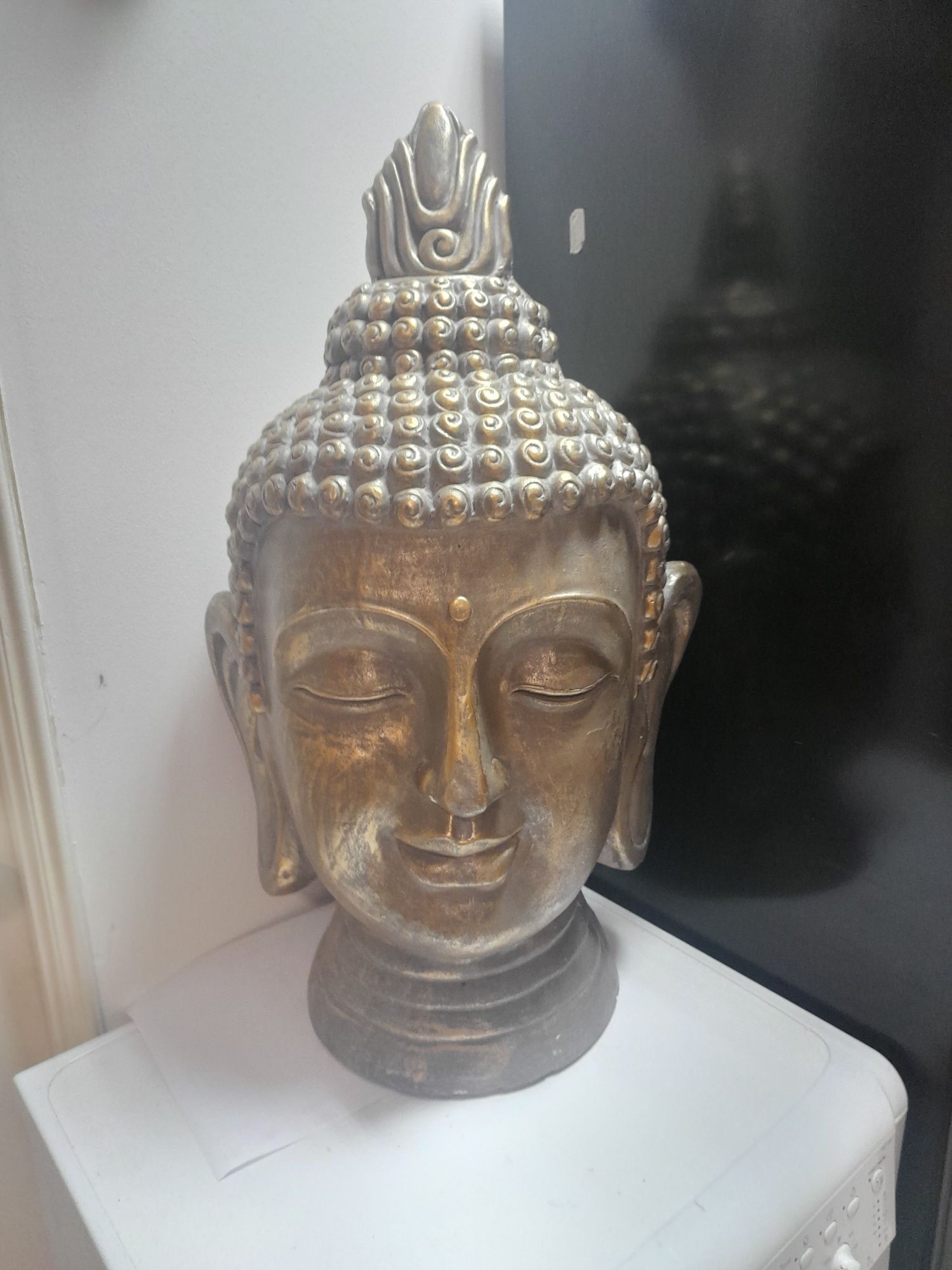 Estátua de Cabeça de Buda em Bronze, 45cm