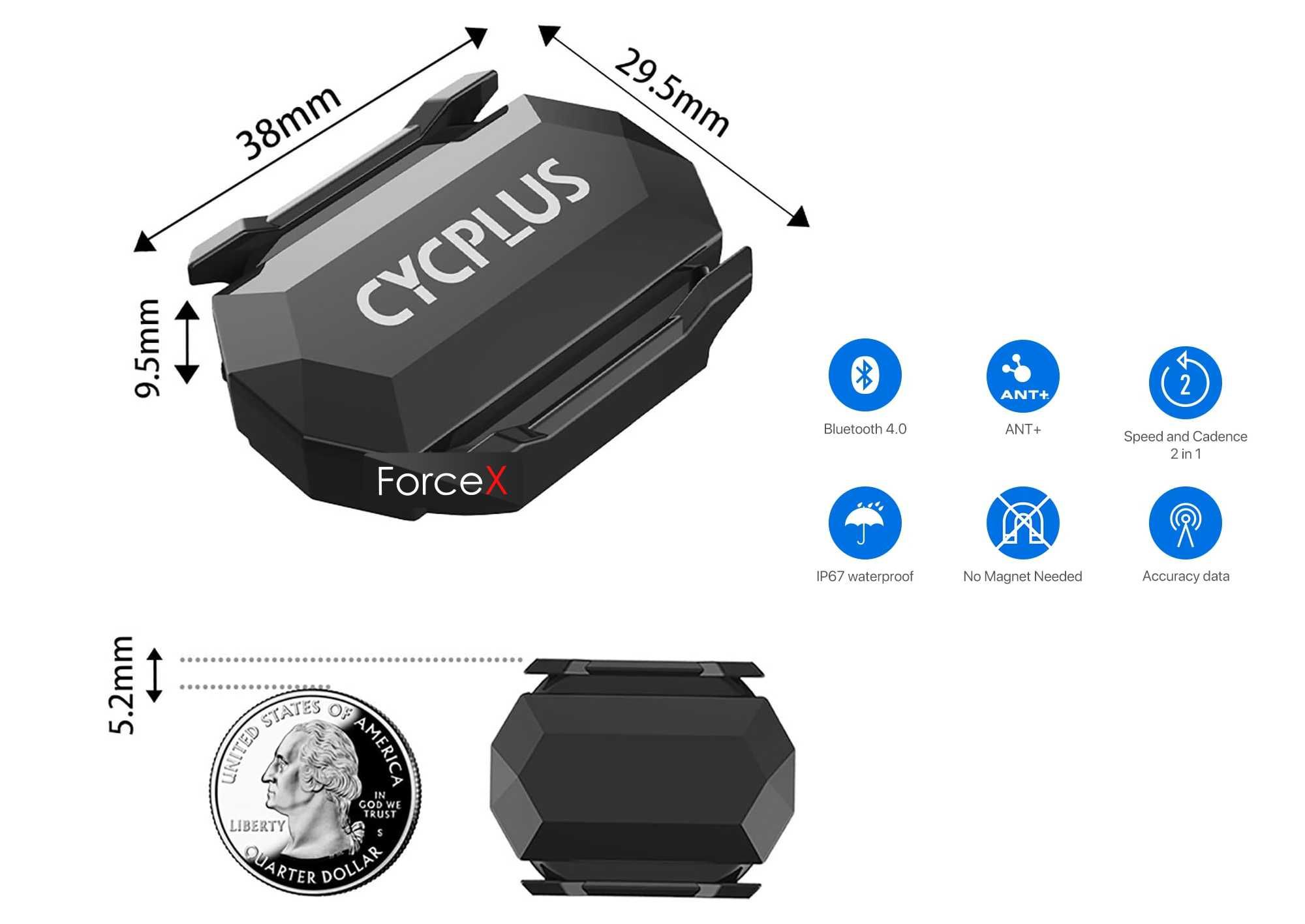 Датчик каденса и скорости CYCPLUS C3 Bluetooth 5.0, ANT+ (Гарантия)