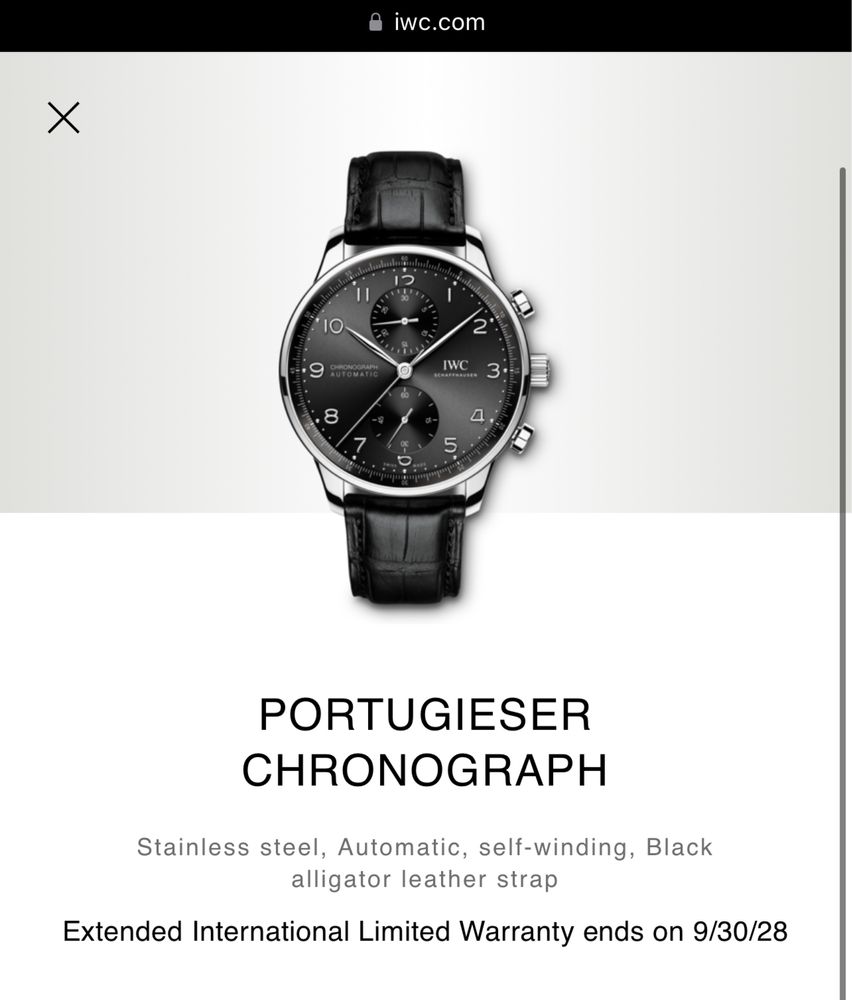 IWC Schaffhausen męski Portugieser Chronograph2020