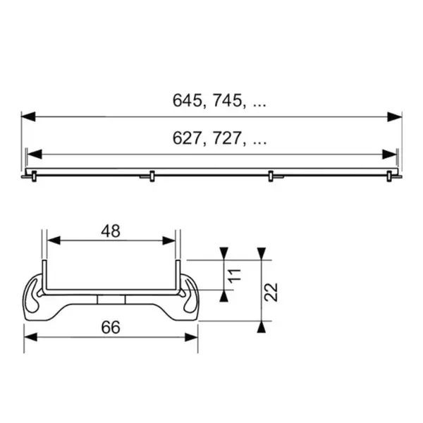 Решетка для душевого канала TECE Drainline Plate 600970 900 мм под пли
