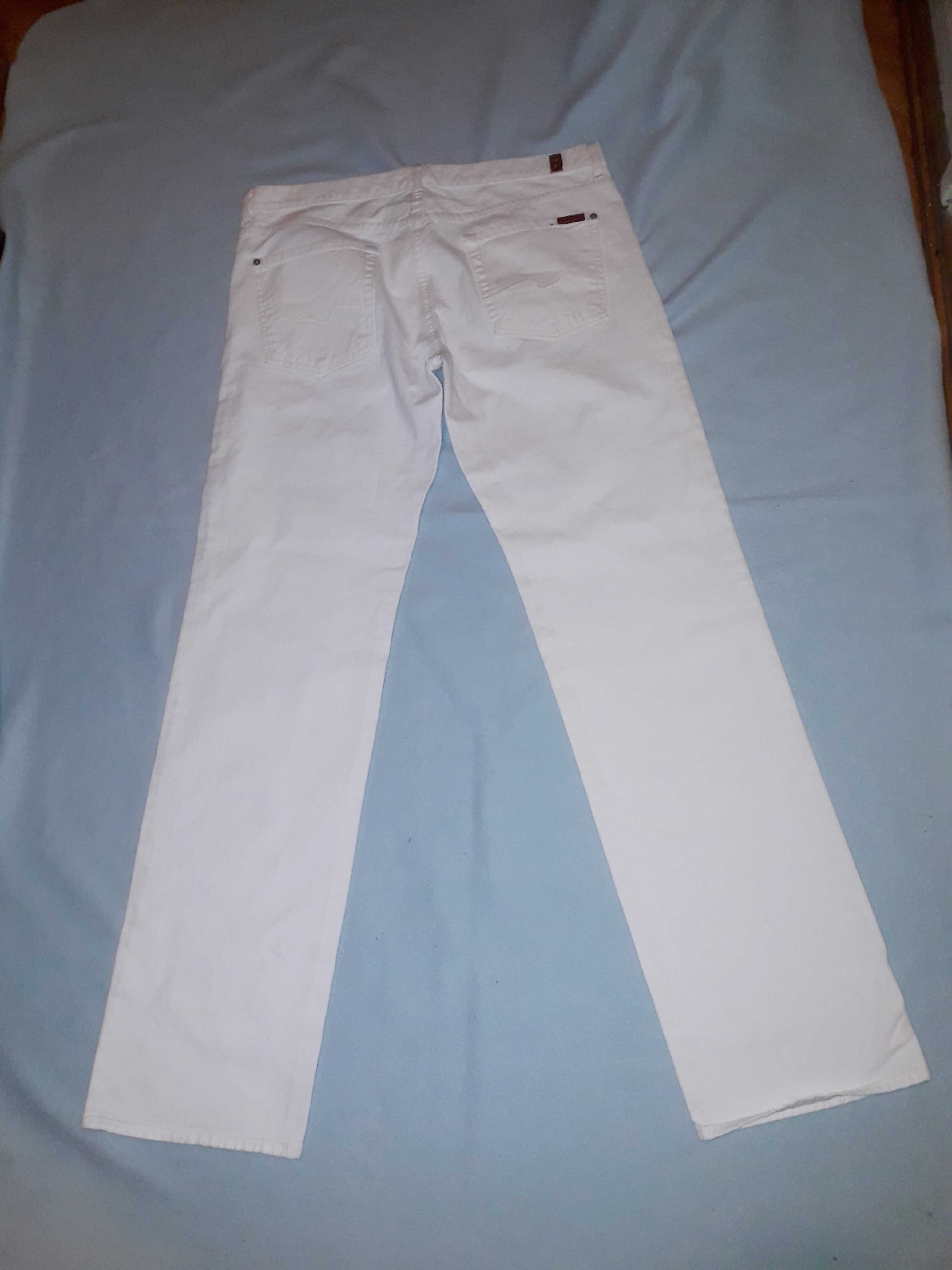 Jeansy białe spodnie od 7 for All Mankind z USA, W36 L34