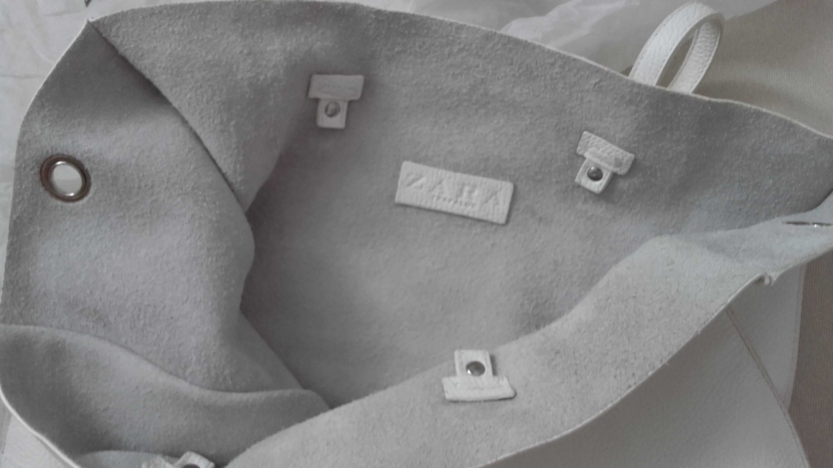 Zara- nowy skórzany shopper bag, duża torba na zakupy