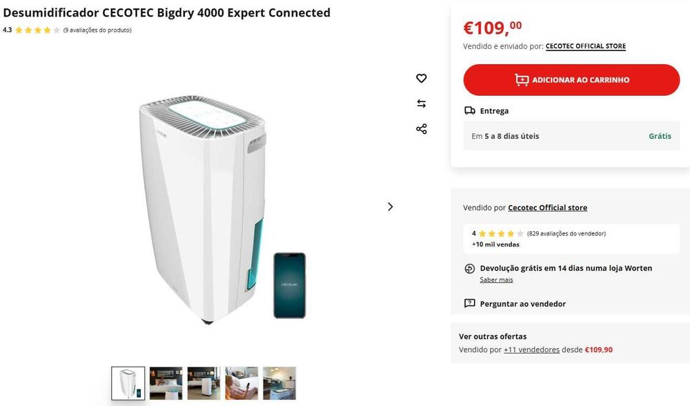 Cecotec Deshumidificador Big Dry 4000 Expert Connected