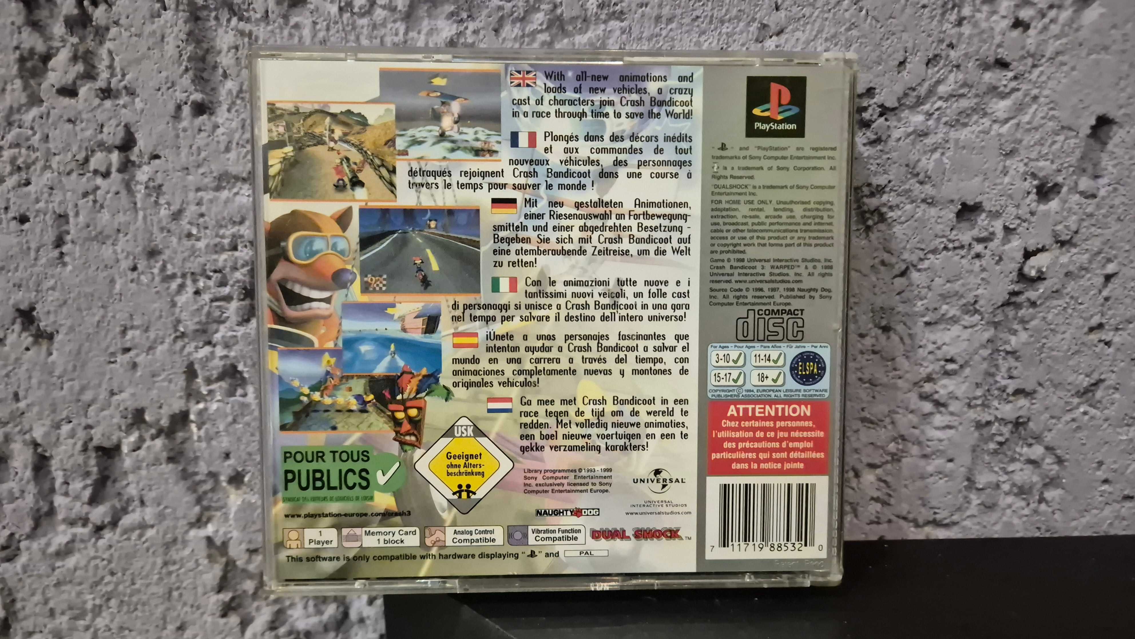 Crash Bandicoot 3 Warped / PSX / PlayStation 1 / PS1