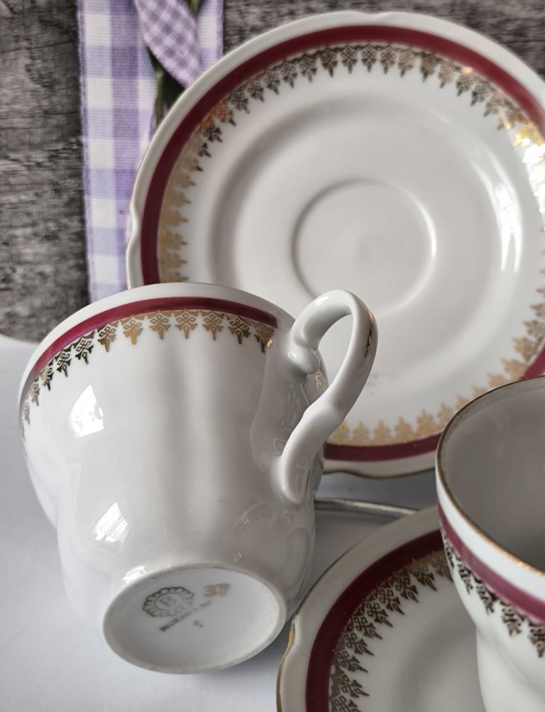 Filiżanki Bogucice  2 sztuki piękna stara porcelana