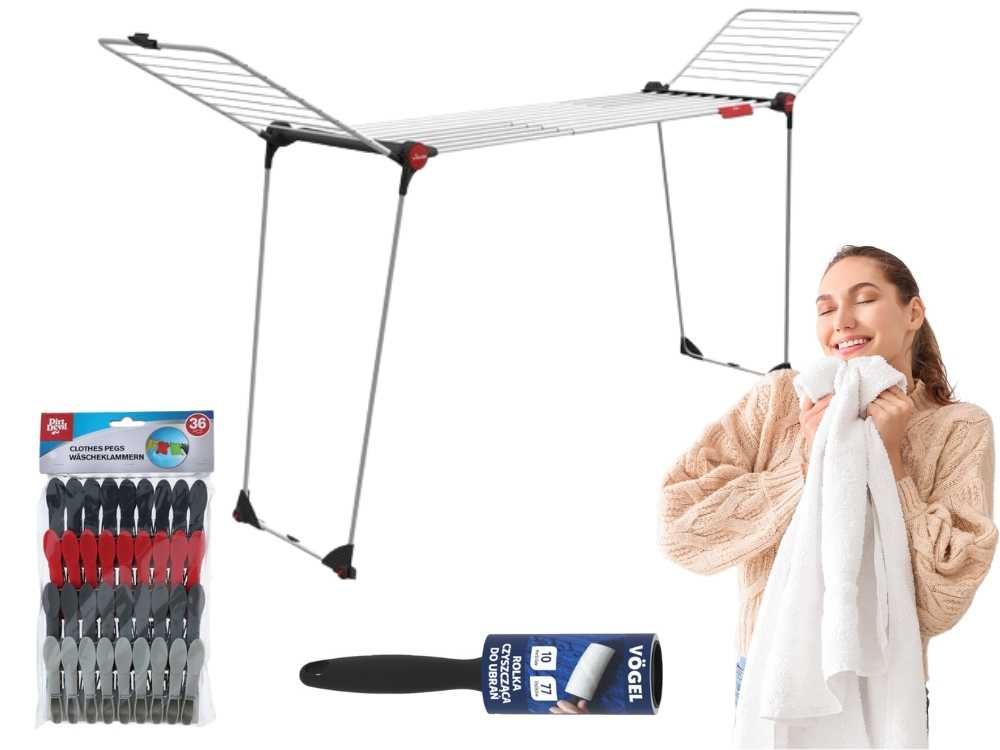 Suszarka na Pranie Vilenda Infinity Flex Klamerki 36szt Rolka do Ubrań