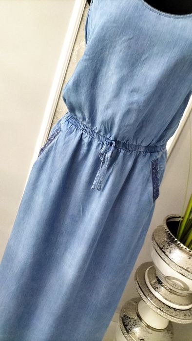Sukienka jeansowa bawełniana L długa maxi