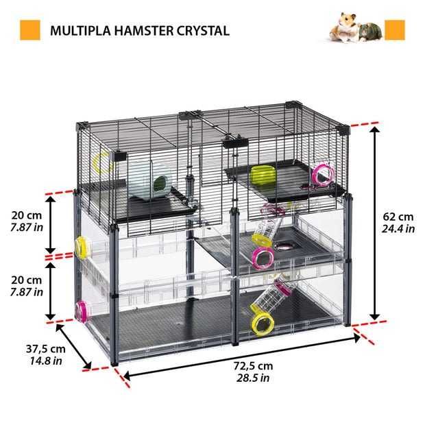 PORTES GRÁTIS - Gaiola Hamster FERPLAST MULTIPLA CRYSTAL