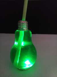 Garrafa vidro 200ml em forma de lâmpada